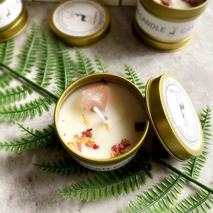 Scented Candles: Aromatherapy Soy Candles - Crystal Salt & Dried Flower Scents