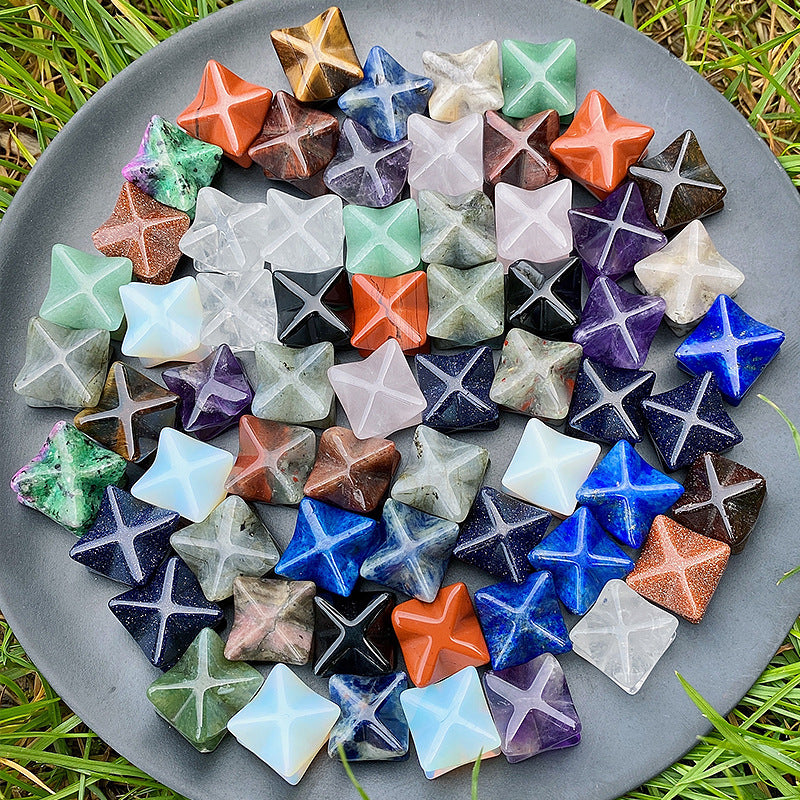 Healing Crystals: Natural Stone Merkaba Star - Sacred Meditation Energy Crystal