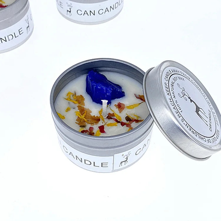Scented Candles: Aromatherapy Soy Candles - Crystal Salt & Dried Flower Scents
