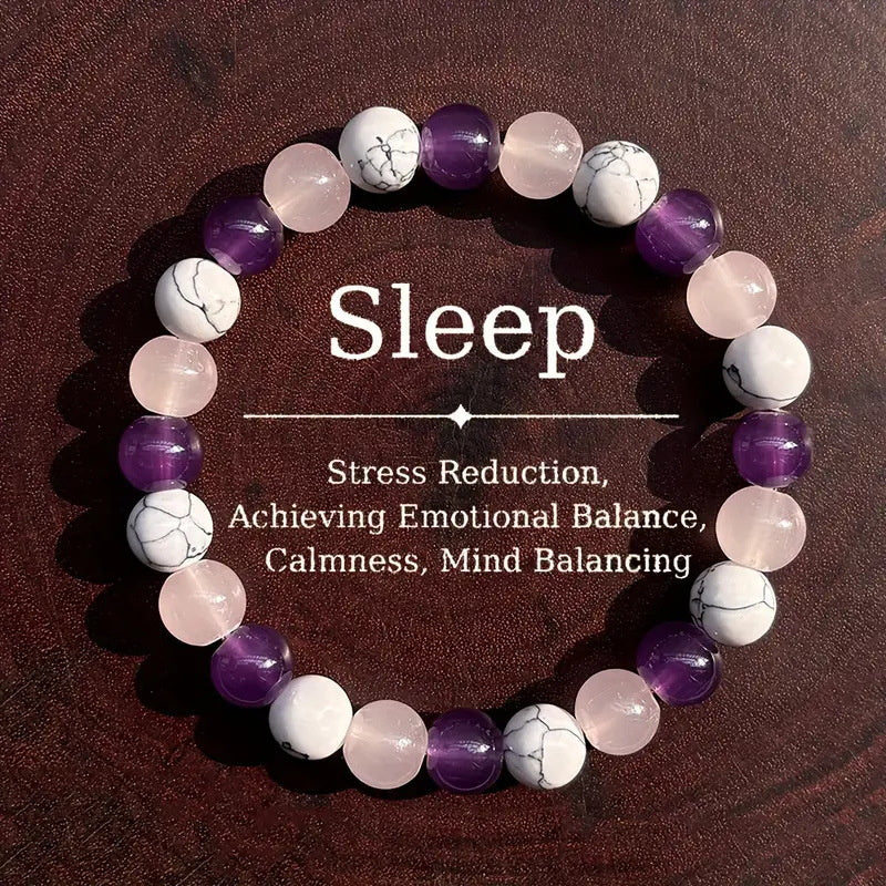 Natural Stone Sleep Bracelet - Aura Balance & Relaxation
