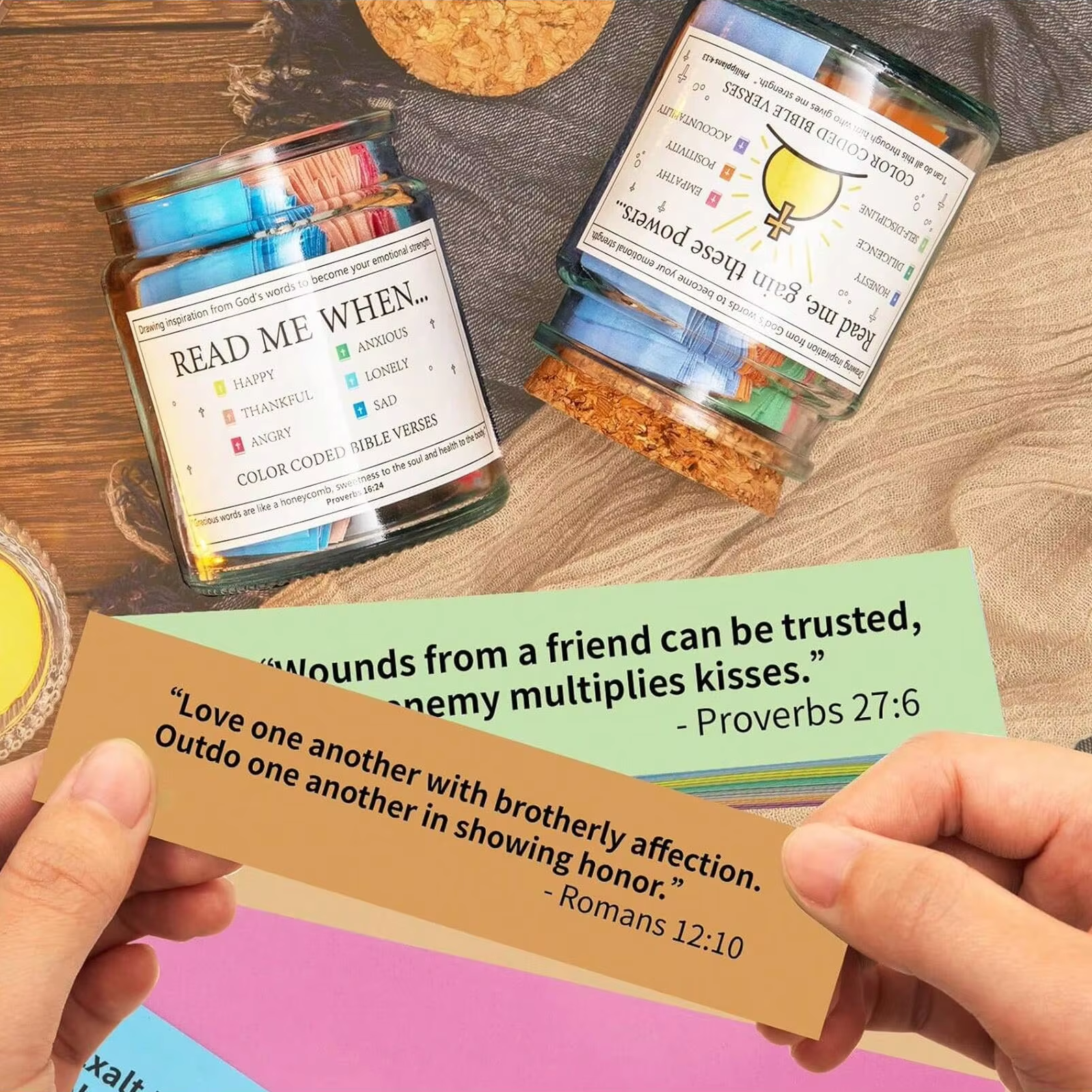 Bible Verse Jar: Multilingual Car Prayer Decor