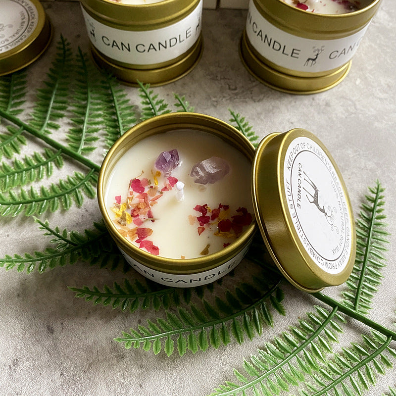 Scented Candles: Aromatherapy Soy Candles - Crystal Salt & Dried Flower Scents