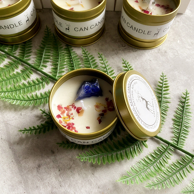 Scented Candles: Aromatherapy Soy Candles - Crystal Salt & Dried Flower Scents