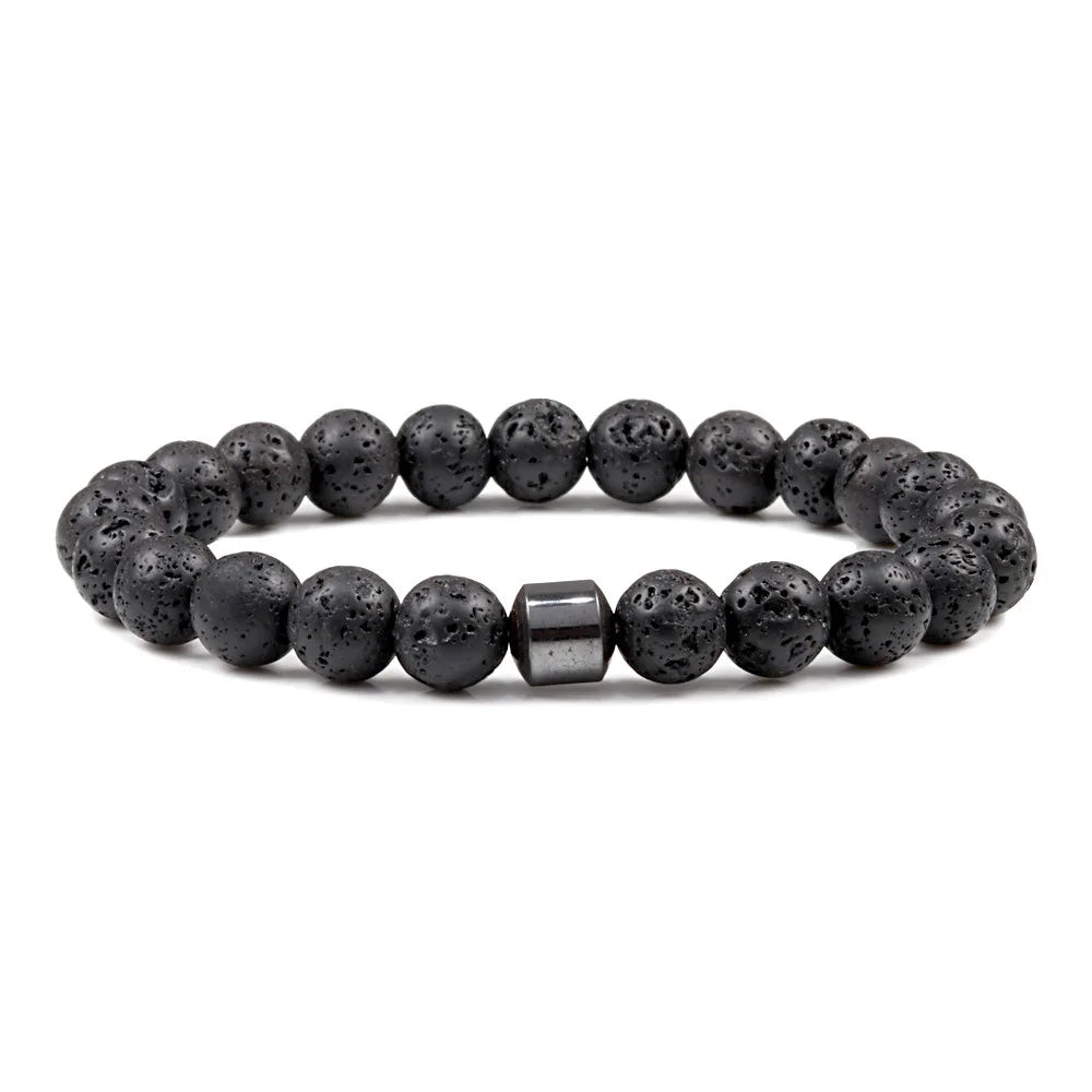 Natural Stone Lava Tiger Eye Bracelet Healing Charm Bracelet