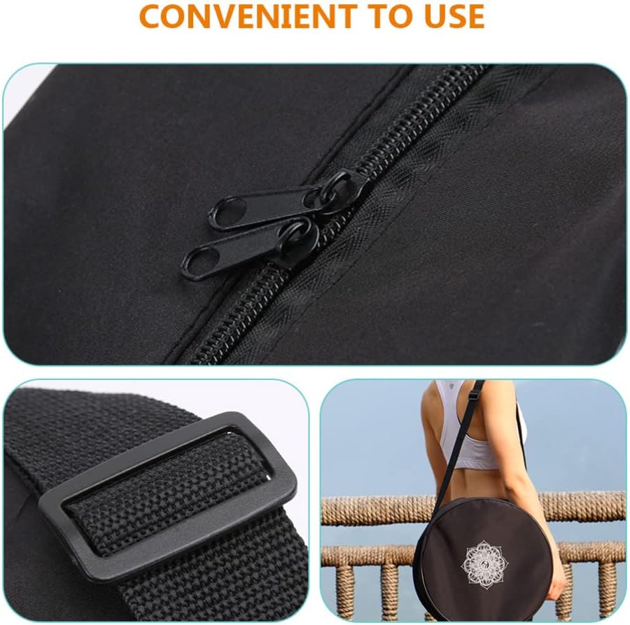Yoga Wheel Bag Nylon Black Mandala Large Capacity