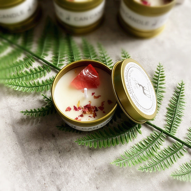Scented Candles: Aromatherapy Soy Candles - Crystal Salt & Dried Flower Scents