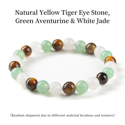 Natural Stone Healing Bracelet: 8mm Lucky Wealth Beads Jewelry