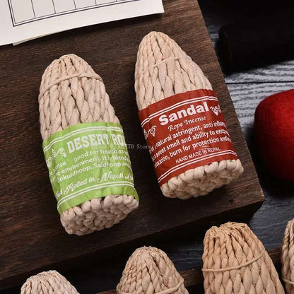Incense: Sandalwood Rope Incense 50pcs - Handmade Nepal Aromatherapy