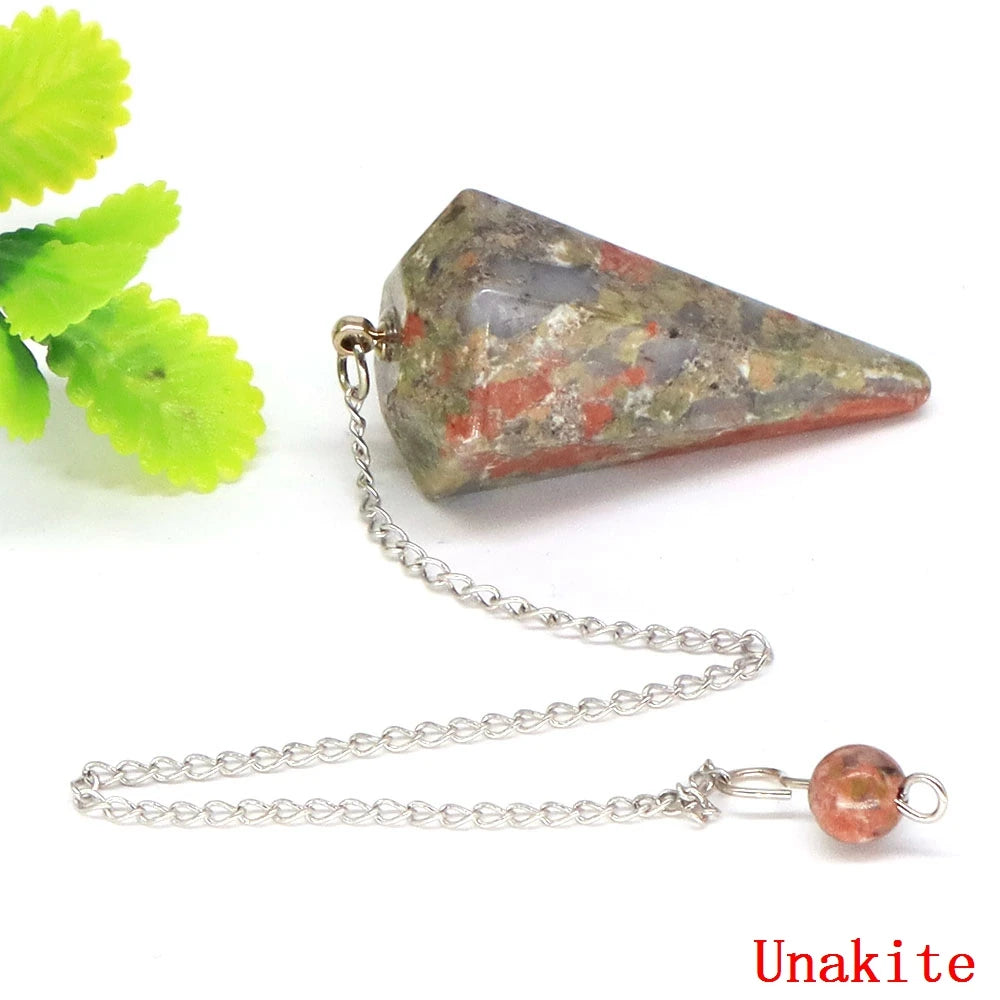 Natural Stone Healing Crystal Pendulum For Divination Dowsing Reiki Quartz Pendulo Jewelry Pendant Witchcraft Supplies Wholesale