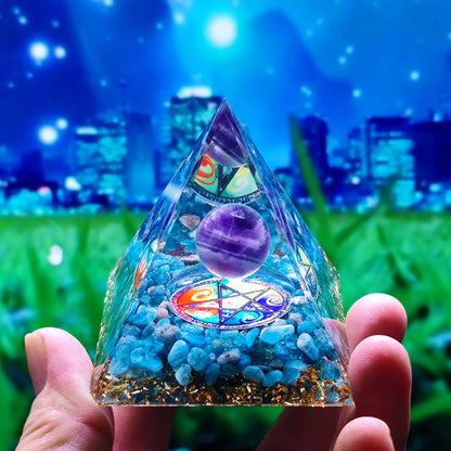 Healing Stones: Orgonite Pyramid Crystals - Healing Reiki Chakra Decor