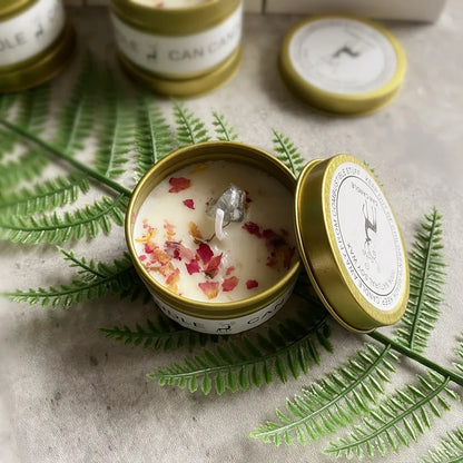 Scented Candles: Aromatherapy Soy Candles - Crystal Salt & Dried Flower Scents