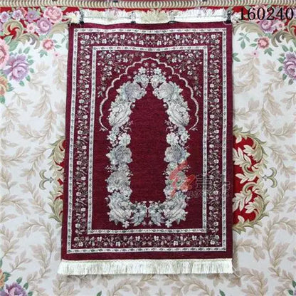 Prayer Rugs: Muslim Prayer Mat Chenille Cotton Rug - Portable & Decorative