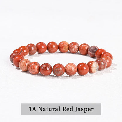 Healing Stone Bracelet: Obsidian, Fluorite, Jasper Beads