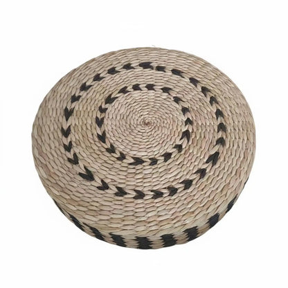 Woven Woven Mat Meditation Cushion Pillow Multi-Function Straw Woven Mat Pillow Round Straw Floor Pillow Breathable Round Woven Pouf