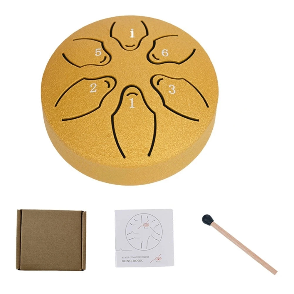 Steel Rain Drum 3" 6-Note Hand Pan for Yoga & Meditation