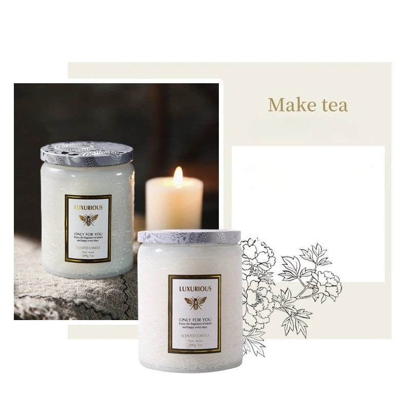 Scented Candles: Fragrant Soy Wax Candle Cans - Smokeless & Romantic Aroma
