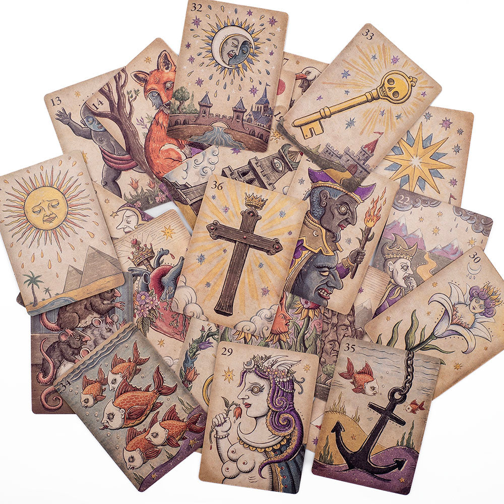 Fortune Telling Tarot Cards: Lenormand Tarot Deck 36Pcs - Divination & Fate Oracle Cards