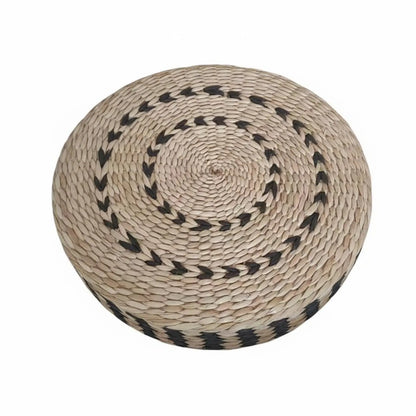 Woven Woven Mat Meditation Cushion Pillow Multi-Function Straw Woven Mat Pillow Round Straw Floor Pillow Breathable Round Woven Pouf