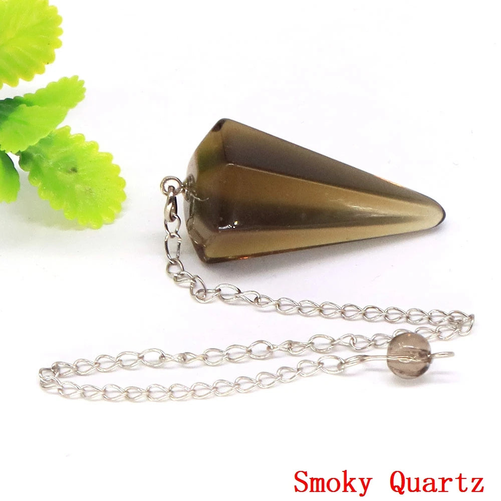 Natural Stone Healing Crystal Pendulum For Divination Dowsing Reiki Quartz Pendulo Jewelry Pendant Witchcraft Supplies Wholesale