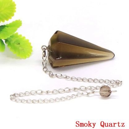 Natural Stone Healing Crystal Pendulum For Divination Dowsing Reiki Quartz Pendulo Jewelry Pendant Witchcraft Supplies Wholesale