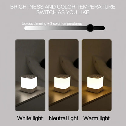 Soft Night Light LED Bedside Lamp - Rechargeable & Touch Control