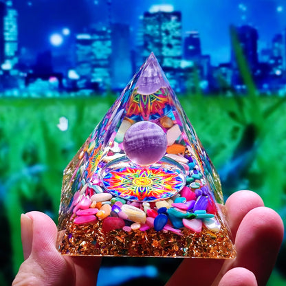 Healing Stones: Orgonite Pyramid Crystals - Healing Reiki Chakra Decor