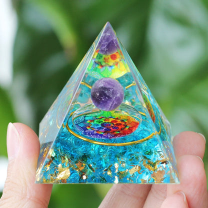 Healing Stones: Orgonite Pyramid Crystals - Healing Reiki Chakra Decor