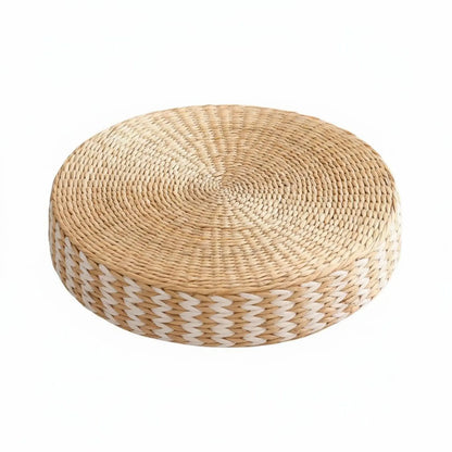 Woven Woven Mat Meditation Cushion Pillow Multi-Function Straw Woven Mat Pillow Round Straw Floor Pillow Breathable Round Woven Pouf