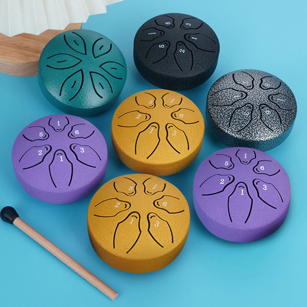 Steel Rain Drum 3" 6-Note Hand Pan for Yoga & Meditation