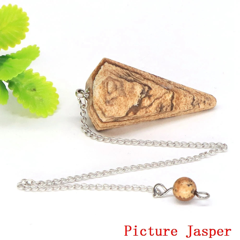 Natural Stone Healing Crystal Pendulum For Divination Dowsing Reiki Quartz Pendulo Jewelry Pendant Witchcraft Supplies Wholesale