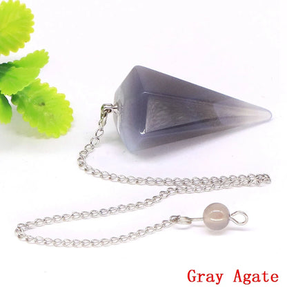 Natural Stone Healing Crystal Pendulum For Divination Dowsing Reiki Quartz Pendulo Jewelry Pendant Witchcraft Supplies Wholesale