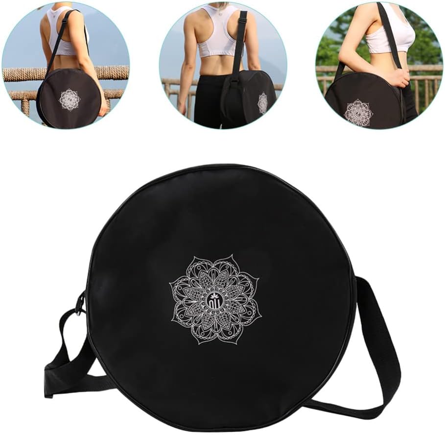 Yoga Wheel Bag Nylon Black Mandala Large Capacity