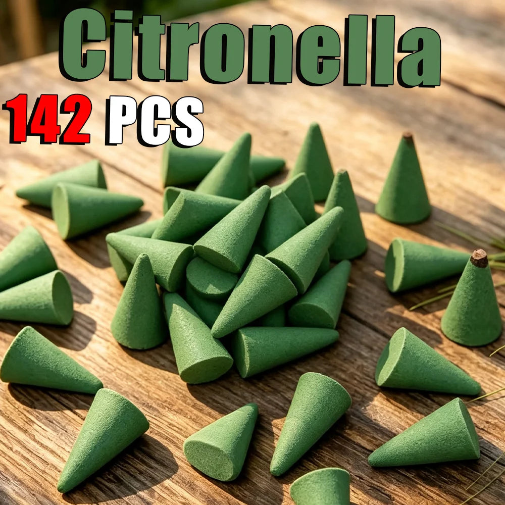 Large Lemongrass-Scented Incense, 4cm High Incense Cone, Rich Aroma, Burns Continuously, Creates an Aesthetic Smoke Effect, Suitable for Purifying the Air, Meditation, Yoga, Reading, Etc