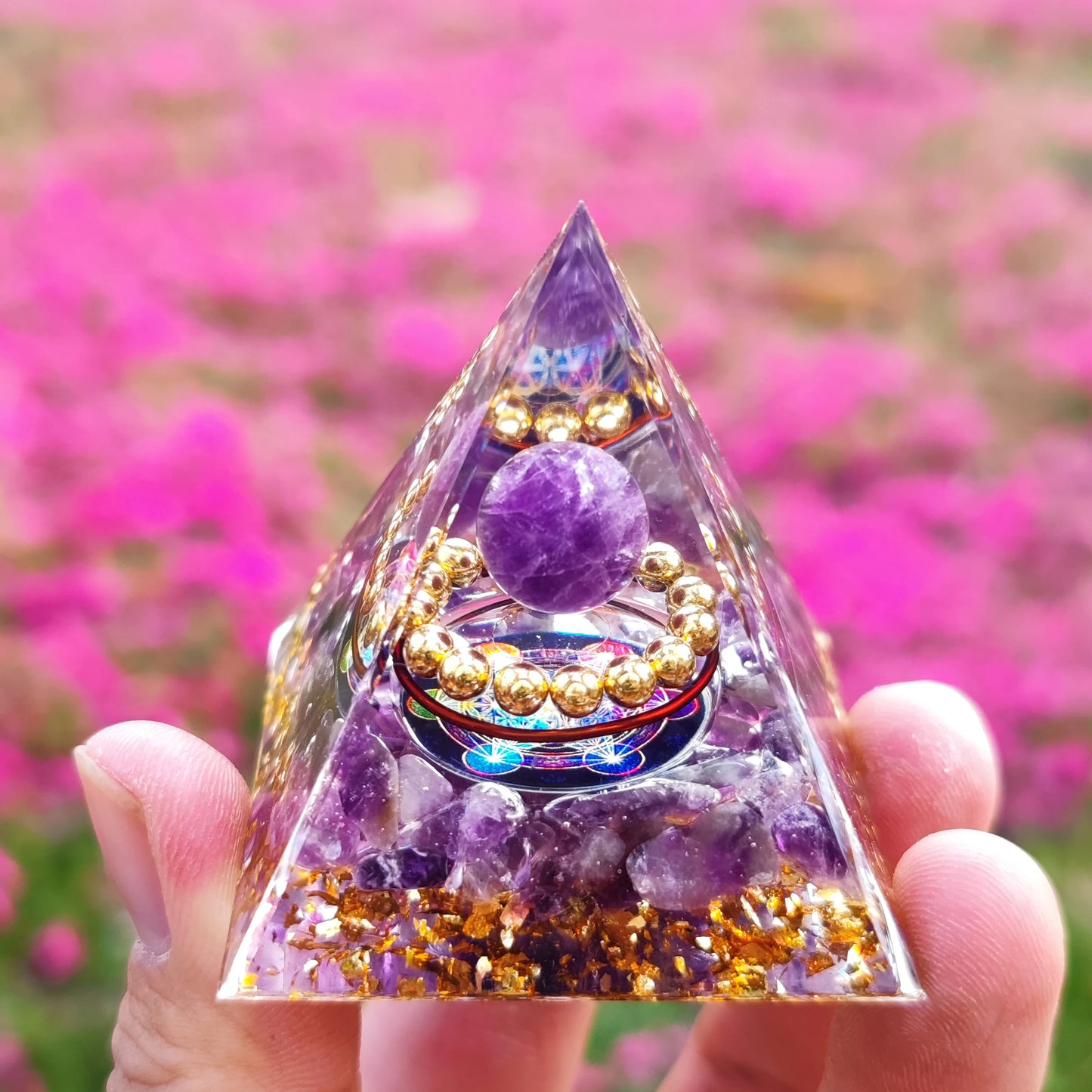 Healing Stones: Orgonite Pyramid Crystals - Healing Reiki Chakra Decor