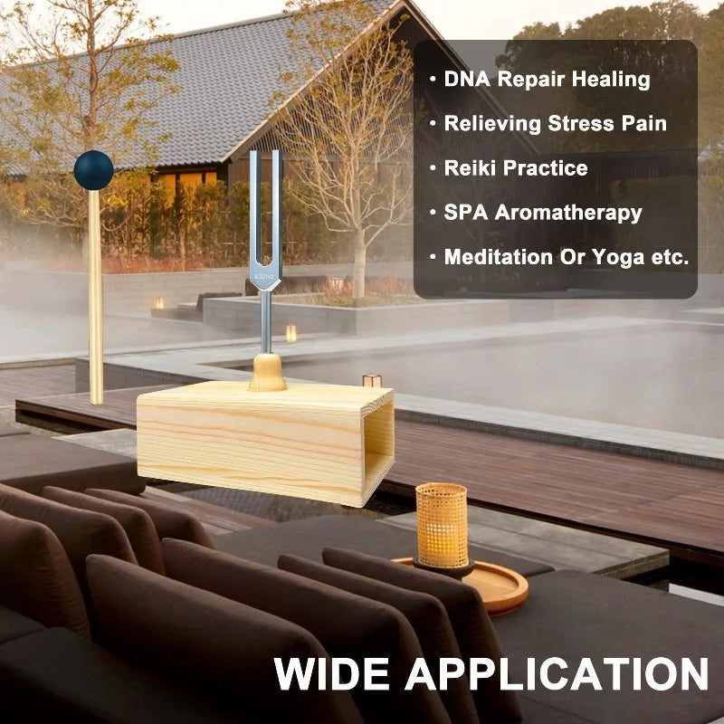 432Hz Tuning Fork Medical Chakra Tuning Forks with Resonance Box Sound Healing Meditation Hearing Tests Percussion Instruments