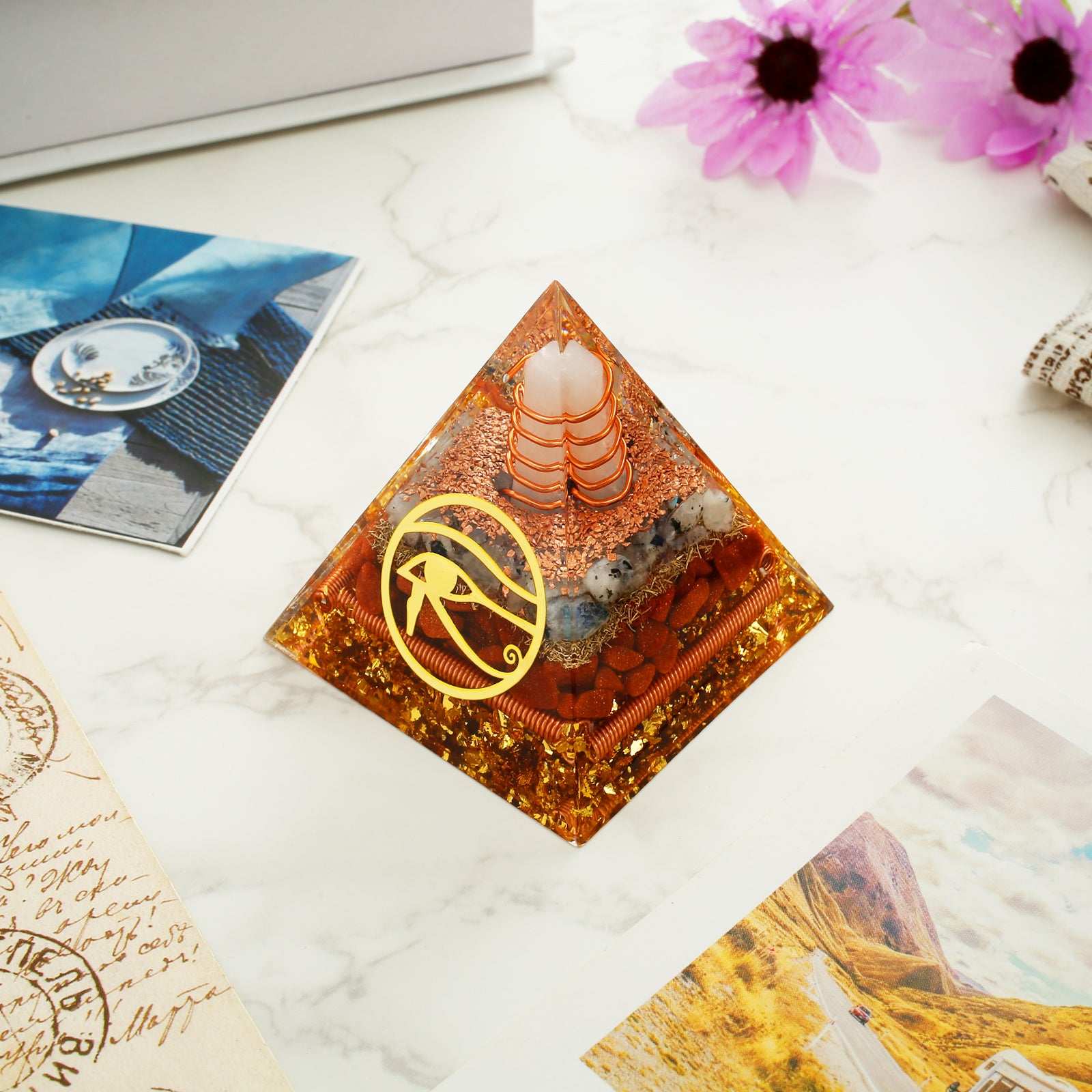 Reiki Crystal Pyramid Energy Protection Handmade Ornament