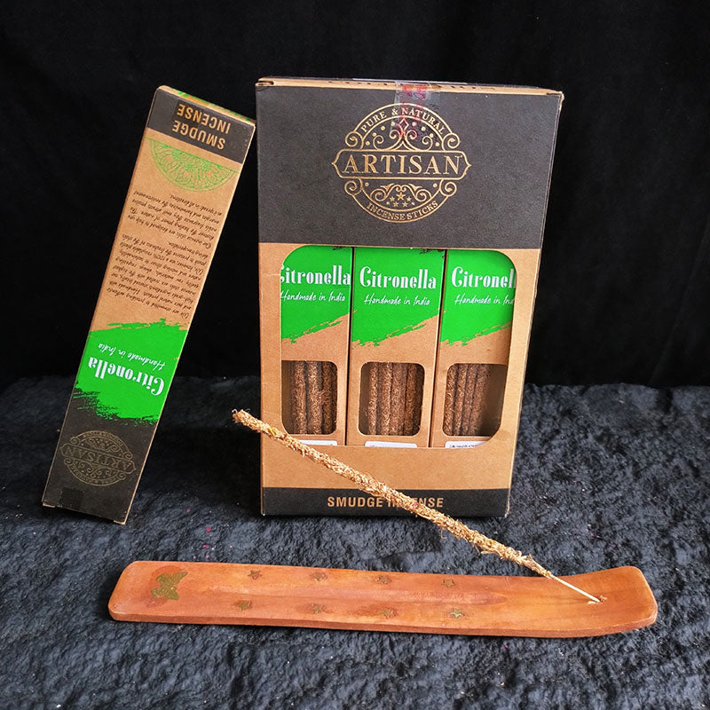 Natural Indian Incense Sticks - Citronella Smudge (10 Pack)