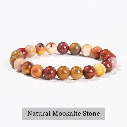 Healing Stone Bracelet: Obsidian, Fluorite, Jasper Beads