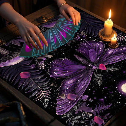 Tarot Tablecloth Sun & Moon Divination Altar Cloth Flower of Life Night Sky Tarot Cloth Astrology Universe Golden Star Tarot Mat