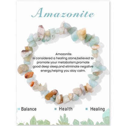 Spiritual Bracelet - Amethyst Chip Beads Natural Healing Stone Jewelry