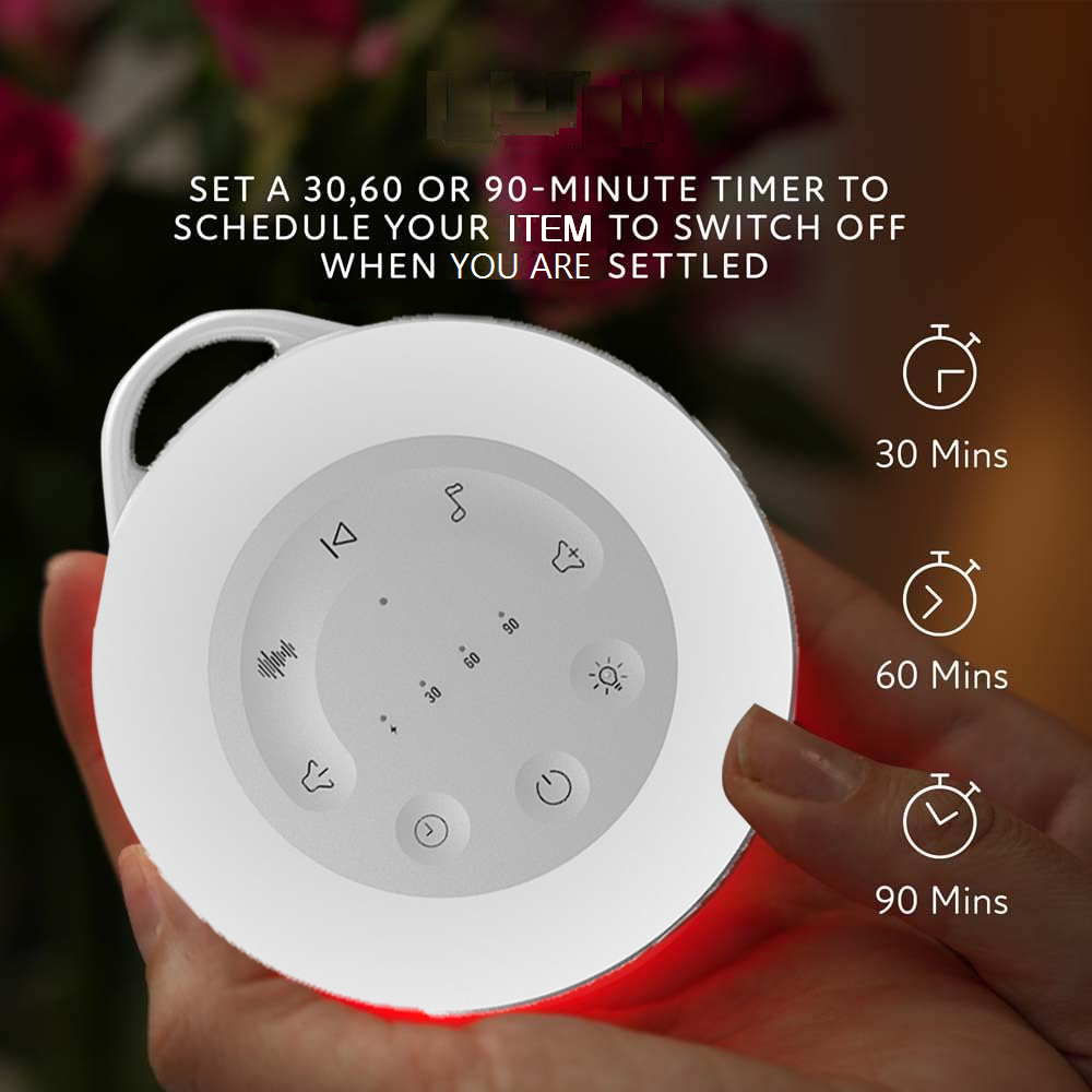 White Noise Sound Machine with RGB Light & Timer for Sleep