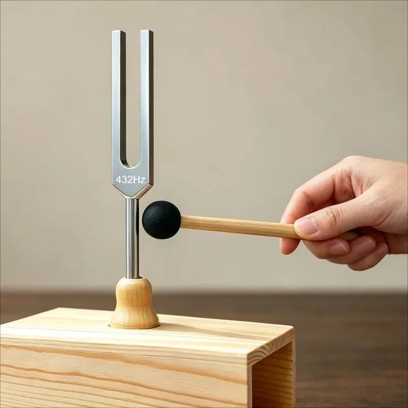 432Hz Tuning Fork Medical Chakra Tuning Forks with Resonance Box Sound Healing Meditation Hearing Tests Percussion Instruments
