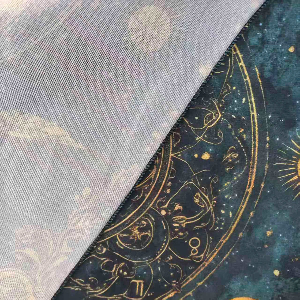 Tarot Tablecloth Sun & Moon Divination Altar Cloth Flower of Life Night Sky Tarot Cloth Astrology Universe Golden Star Tarot Mat