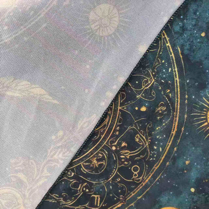 Tarot Tablecloth Sun & Moon Divination Altar Cloth Flower of Life Night Sky Tarot Cloth Astrology Universe Golden Star Tarot Mat