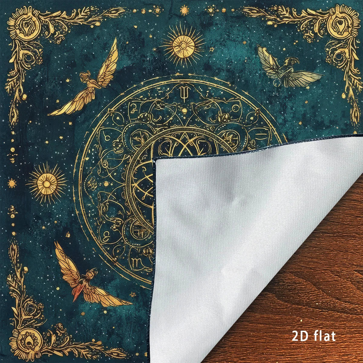 Tarot Tablecloth Sun & Moon Divination Altar Cloth Flower of Life Night Sky Tarot Cloth Astrology Universe Golden Star Tarot Mat