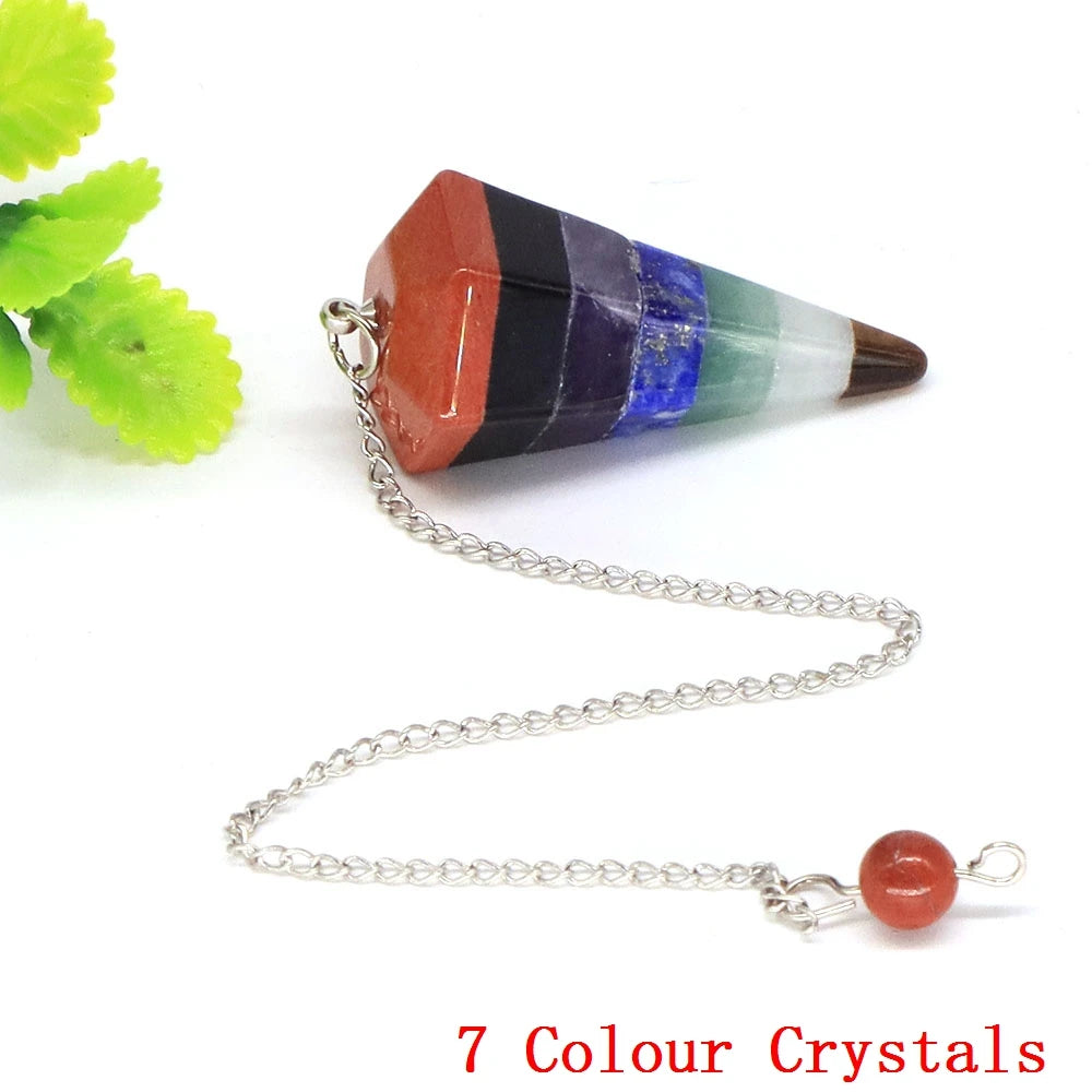 Natural Stone Healing Crystal Pendulum For Divination Dowsing Reiki Quartz Pendulo Jewelry Pendant Witchcraft Supplies Wholesale
