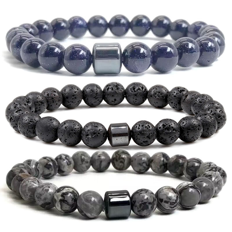 Natural Stone Lava Tiger Eye Bracelet Healing Charm Bracelet