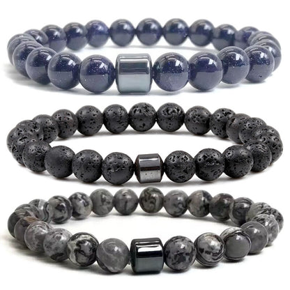 Natural Stone Lava Tiger Eye Bracelet Healing Charm Bracelet