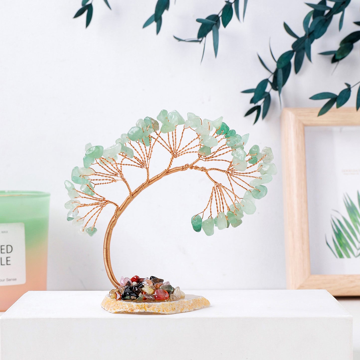 Healing Chakra Stone Tree - Natural Gemstone Home Decor