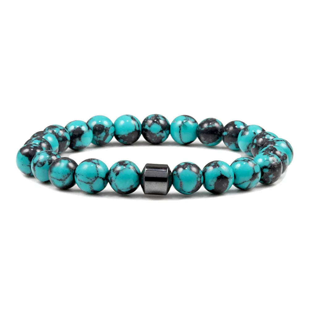 Natural Stone Lava Tiger Eye Bracelet Healing Charm Bracelet